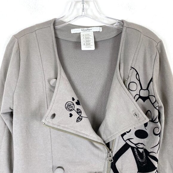 Disney Parks Minnie Mouse Paris Jacket Gray Ruffle Peplum Zip XS - Picture 5 of 9